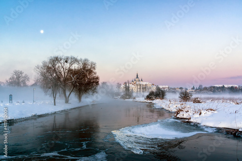 Piękna zima w miasteczku Supraśl, Podlasie, Polska