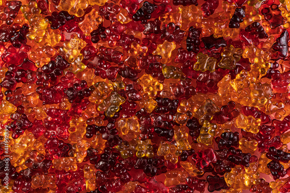 Gummy bears in different colors as background. Gummy bears in different colors as background.