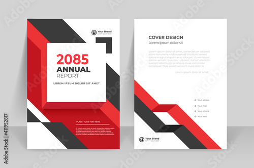 Brochure background with geometric shapes, book cover template. 