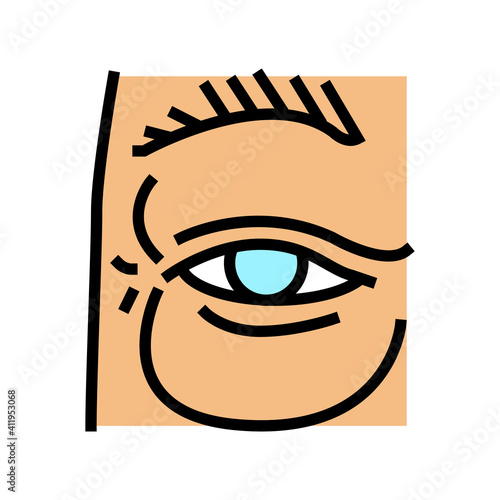 eye bag edema color icon vector. eye bag edema sign. isolated symbol illustration