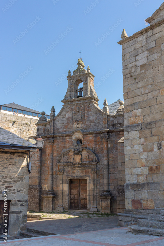 Puebla de Sanabria, Spain - September 6, 2020: Chapel of San Cayetano in center historic of Puebla de Sanabria.