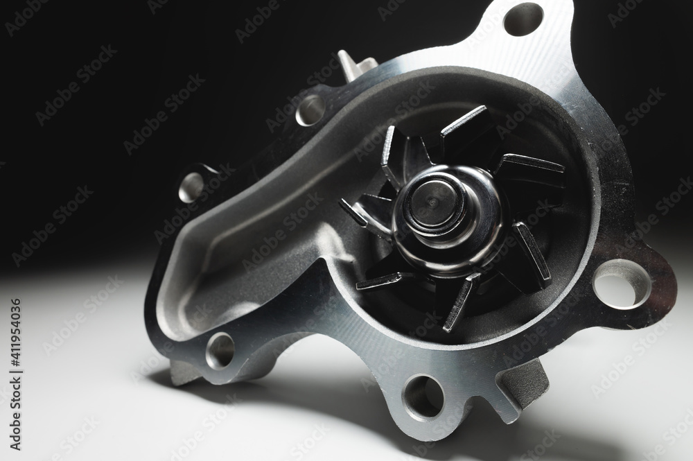 New ICE water cooling pump in contrasting light on a gradient background New ICE water cooling pump in contrasting light on a gradient background