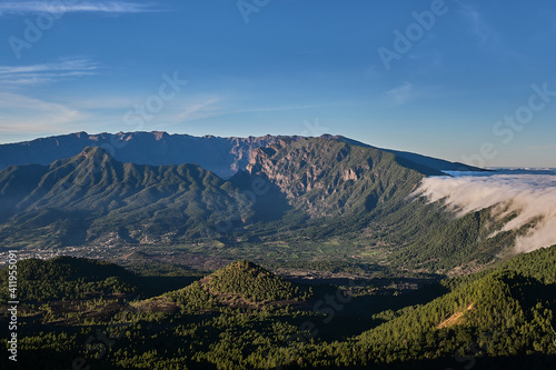  Image of natural landscape on the island of La Palma, Canary Islands, with the Caldera de Taburiente in the background.