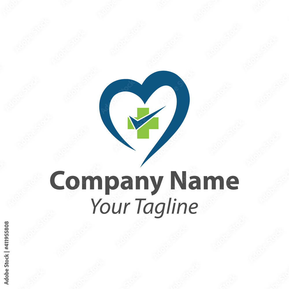 Heart logo, check mark flat icon symbol. Great for mobile app, hospital, web design, etc. Heart logo, check mark flat icon symbol. Great for mobile app, hospital, web design, etc.