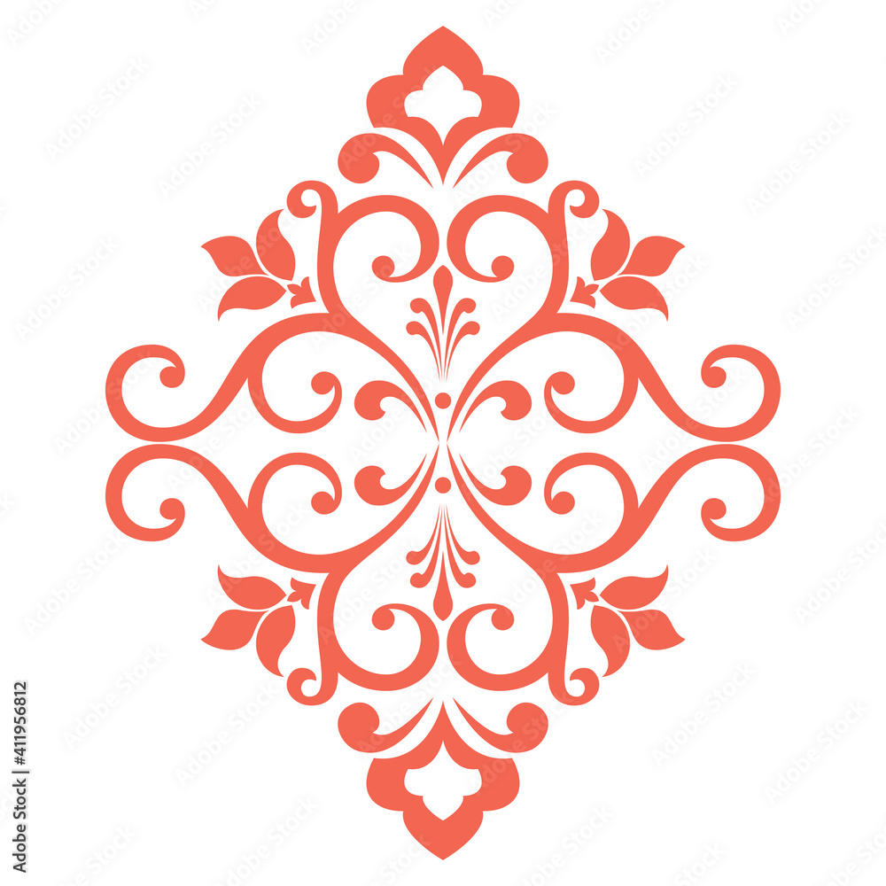 Damask graphic ornament. Floral design element. Pink vector pattern Damask graphic ornament. Floral design element. Pink vector pattern