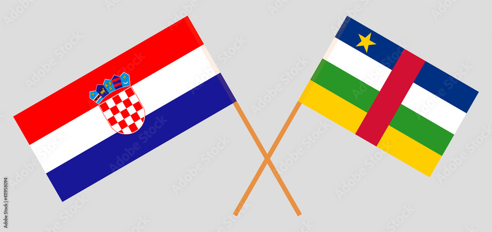 Crossed flags of Croatia and Central African Republic