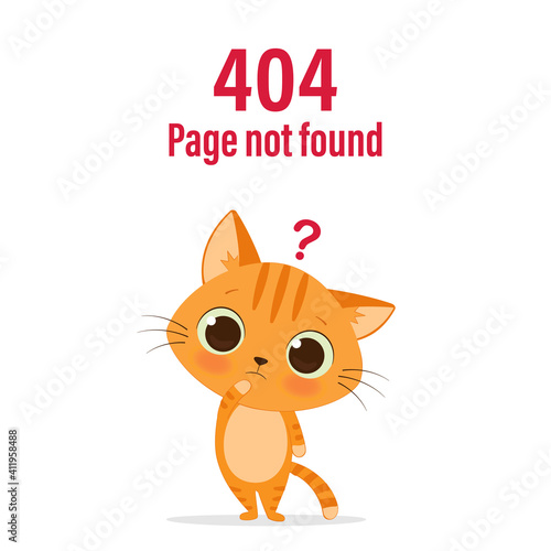 404 error web page with cute cat