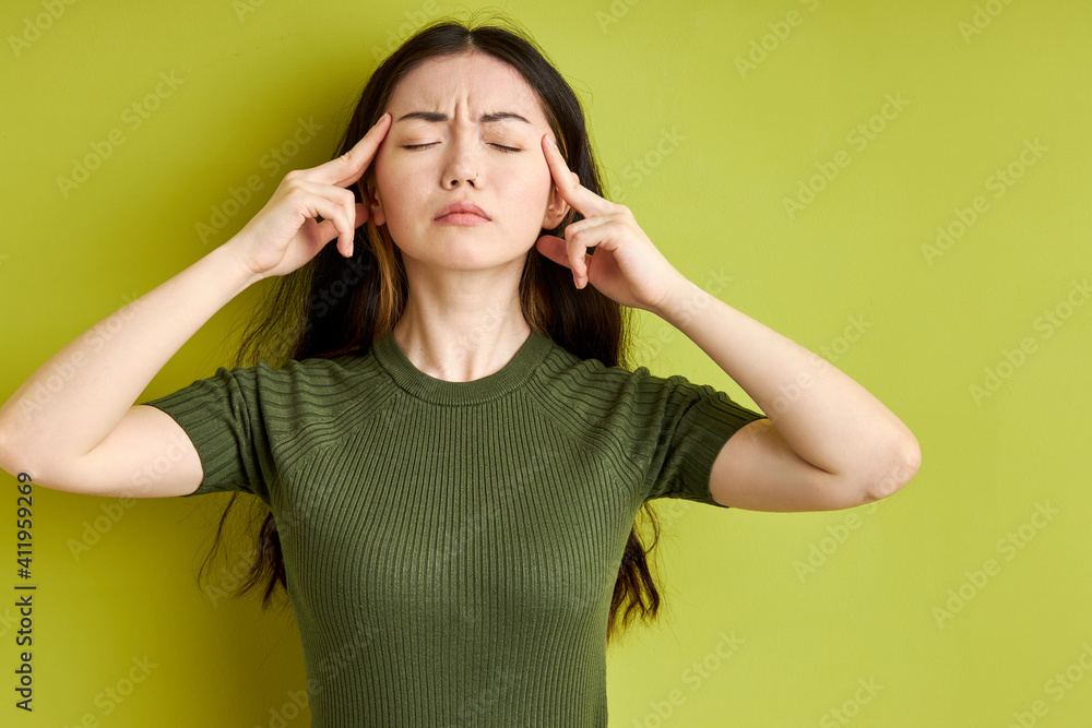 young brunette woman thinking with eyes closed, concentrated on thoughts. The concept of perception and reflection young brunette woman thinking with eyes closed, concentrated on thoughts. The concept of perception and reflection