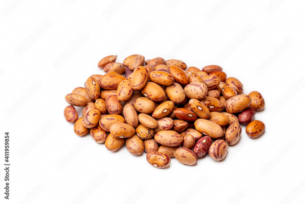 Dry kidney beans on the white background Dry kidney beans on the white background