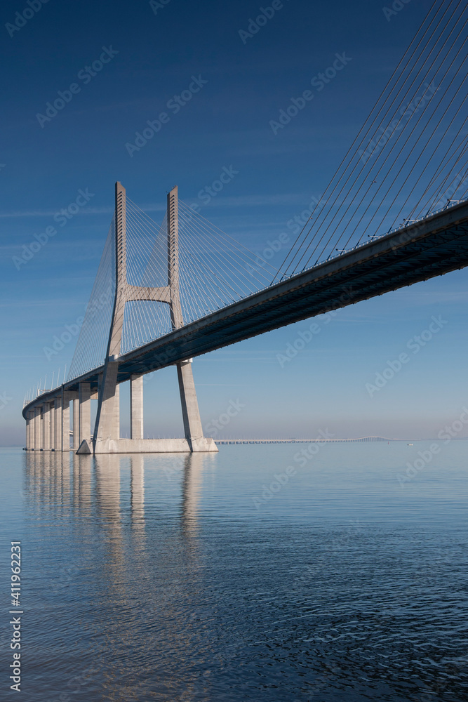 Fototapeta premium The new bridge in Lisbon, bridge Vasco da Gama