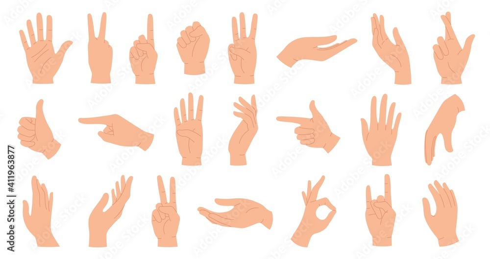 Vector illustrations of various types of hand... - Stock Illustration  [90241631] - PIXTA