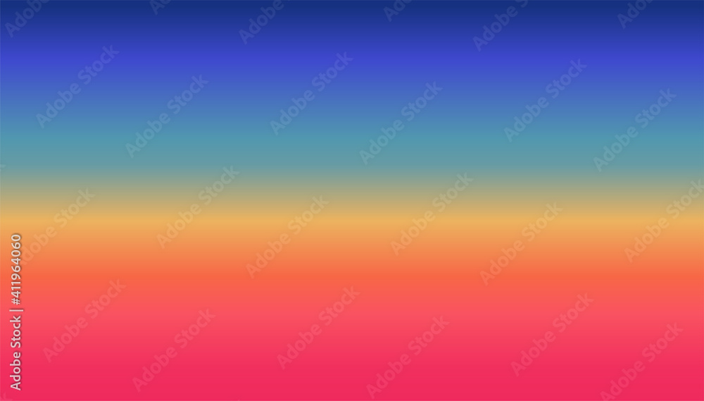 Sunset sky gradient, bright colorful horizontal illustration.
