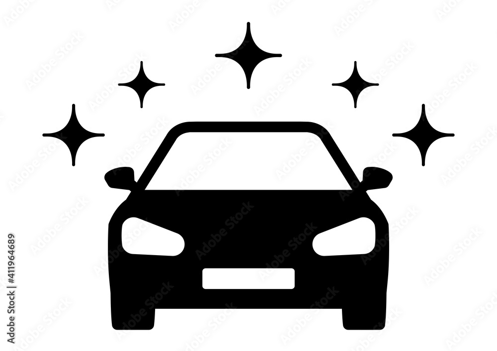 ngi1078 NewGraphicIcon ngi - german: Auto glänzend / Schutz Symbol -  english: car cleaned icon. - after washing - car protection sign . isolated  white background - DIN A1, A2, A3, A4 - xxl g10242 Illustration Stock
