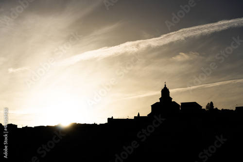 Stock photo of beautiful city of Montilla against cloudy sky.