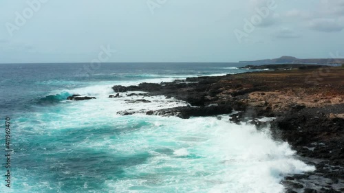 Aierial view of an amazing nature of the Santiago island, Cape Verde