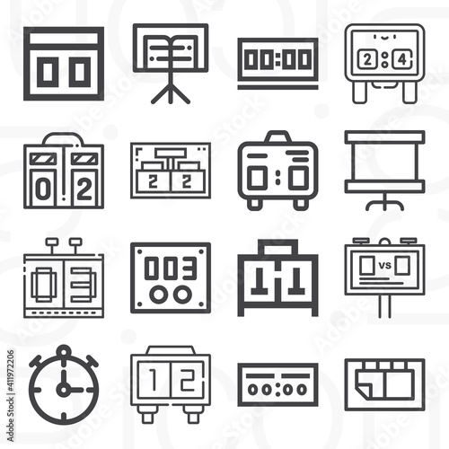 16 pack of twenty lineal web icons set