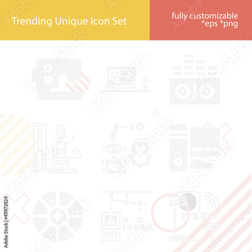 Simple set of computerized related filled icons.