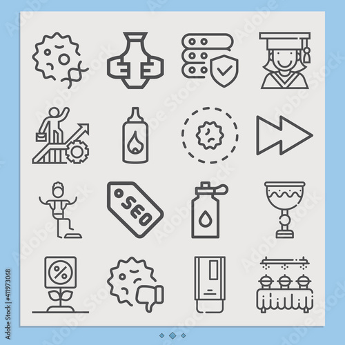 Simple set of progressive related lineal icons.