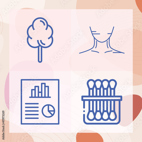 Simple set of yarn related lineal icons