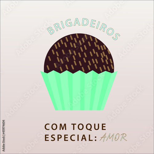 Brigadeiro delicioso com uma frase fofa 