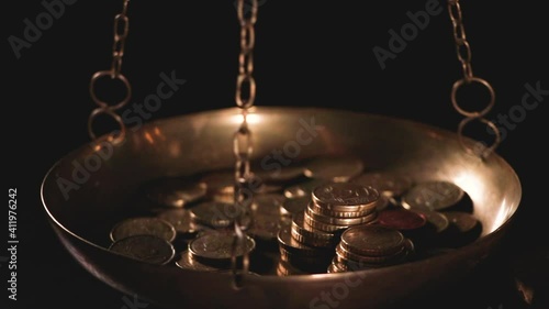 weighing plate with coins