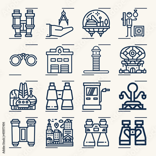 Simple set of municipal related lineal icons.