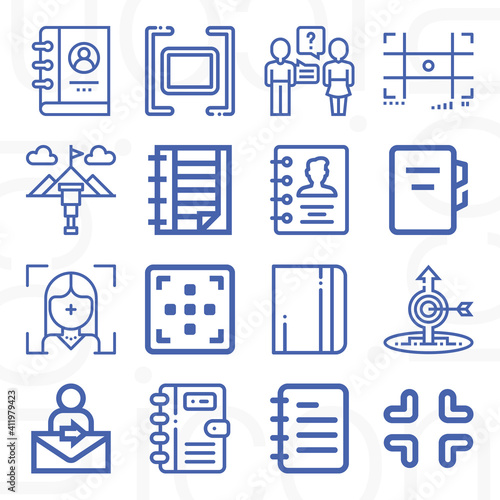 16 pack of issues  lineal web icons set