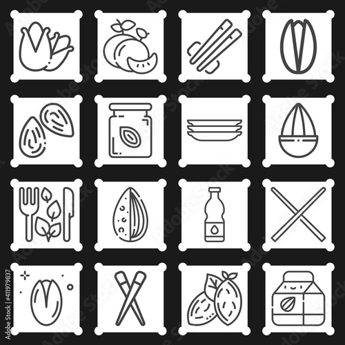 16 pack of uptake  lineal web icons set