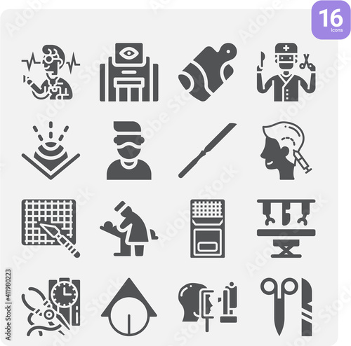 Simple set of incision related filled icons.
