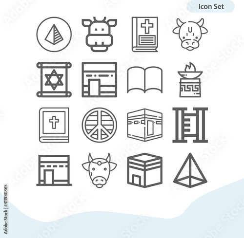 Simple set of taboo related lineal icons.