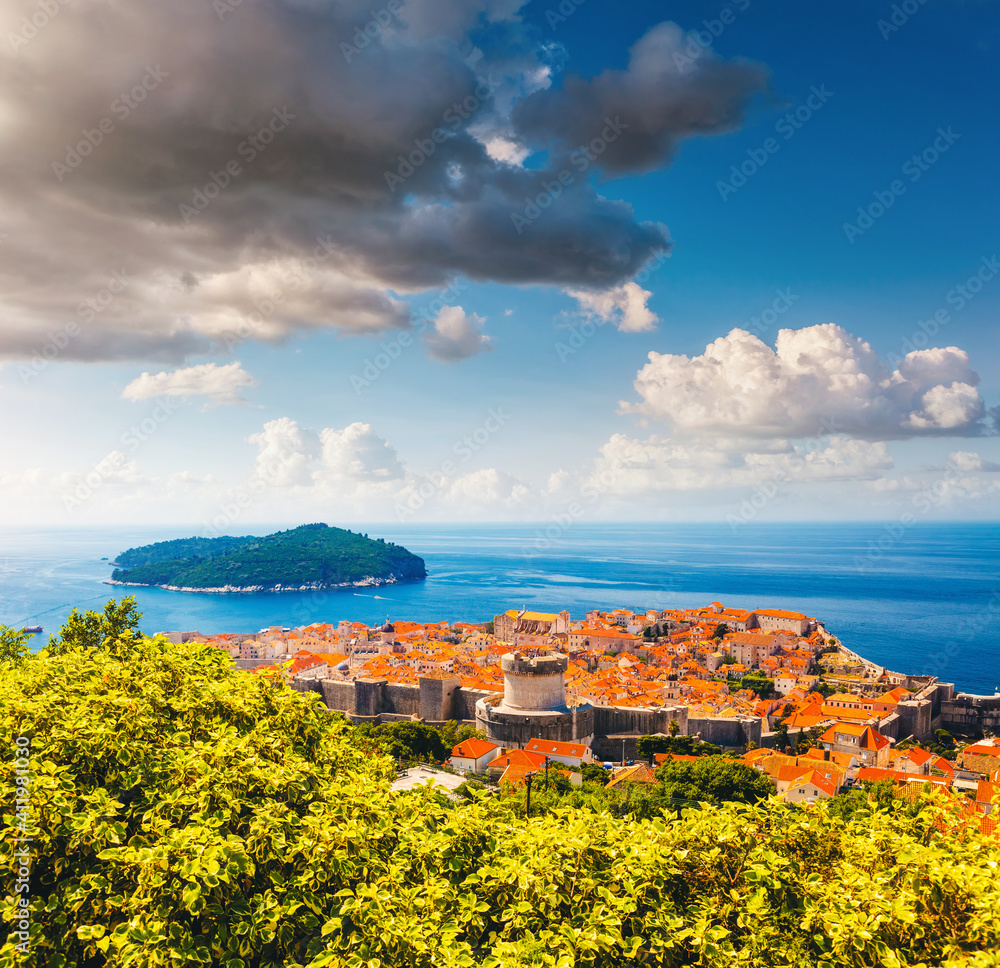 Incredible view at famous european city of Dubrovnik - Fort Bokar.