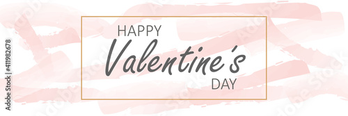 watercolor pink abstract, valentine´s day banner
