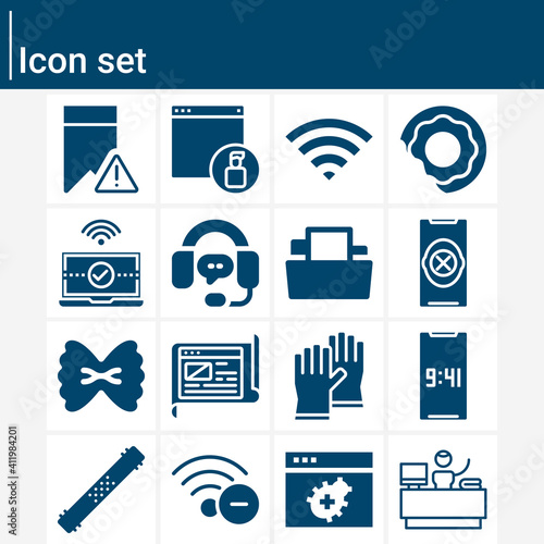 Simple set of indicators related filled icons.
