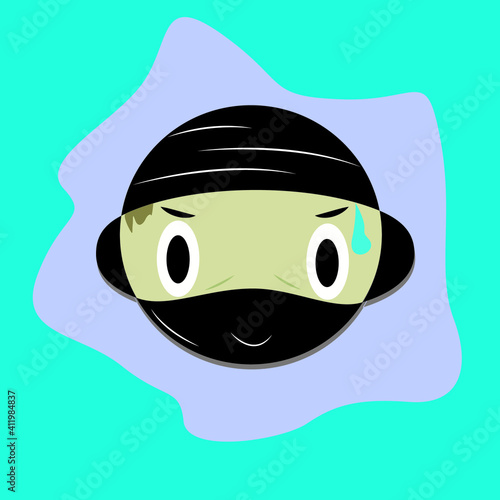 Cara de ninja asustado