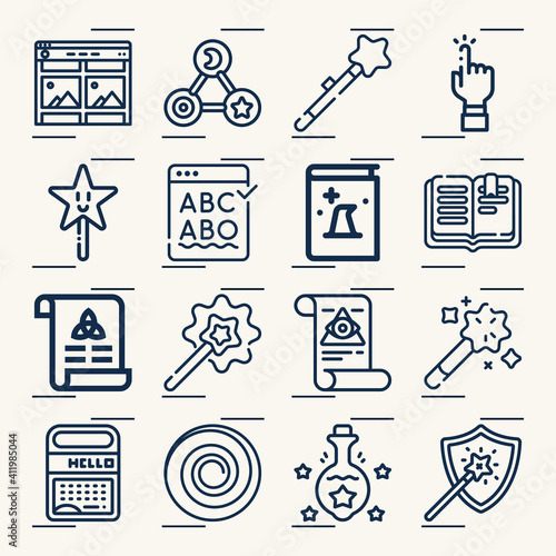 Simple set of specified related lineal icons.