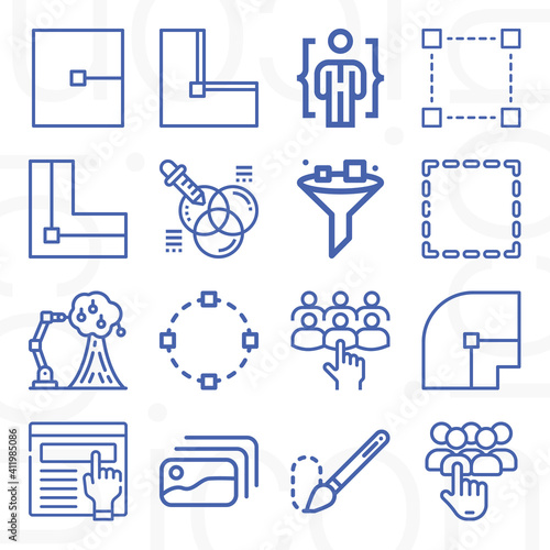 16 pack of selecting  lineal web icons set
