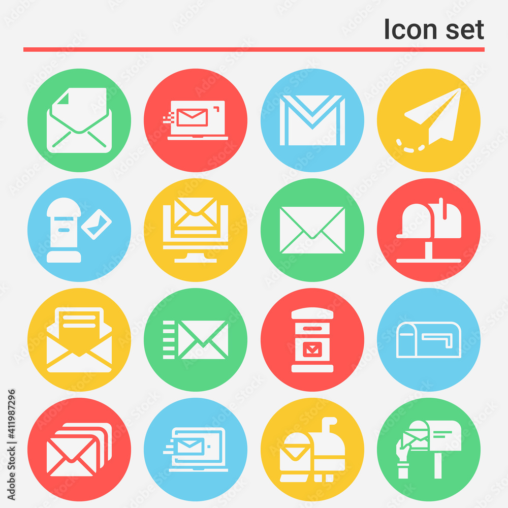 16 pack of first class filled web icons set 16 pack of first class filled web icons set