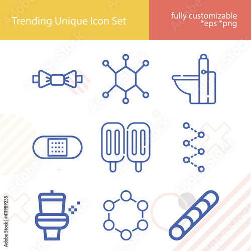Simple set of bind related lineal icons.