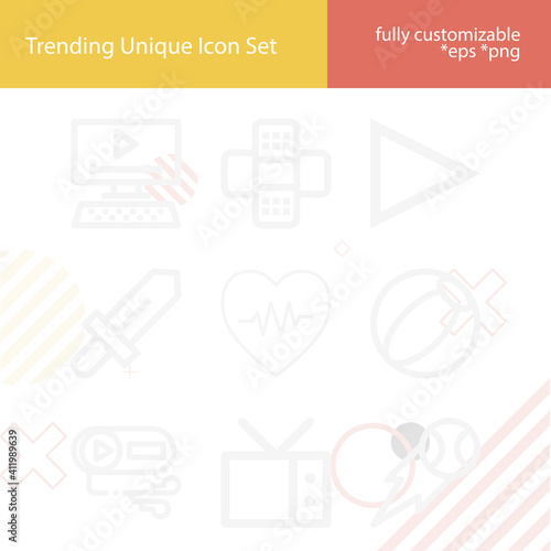 Simple set of start related lineal icons.
