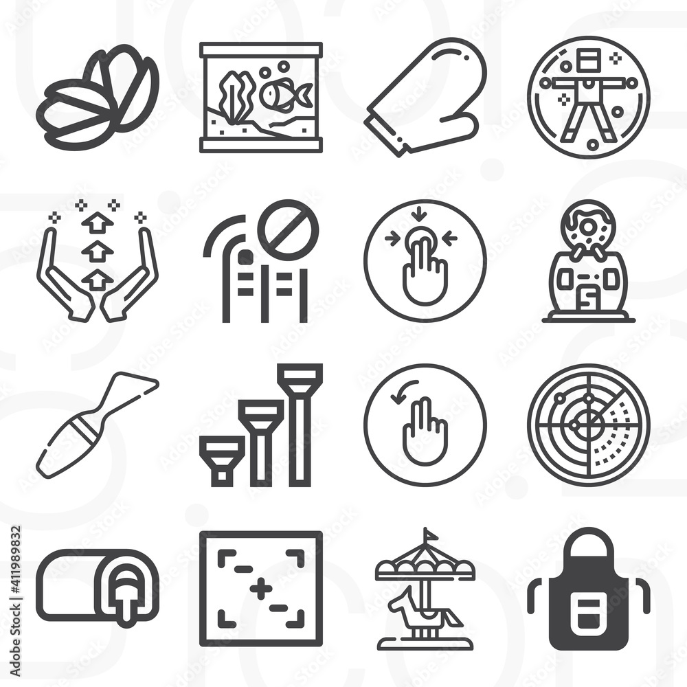 16 pack of vision lineal web icons set 16 pack of vision lineal web icons set