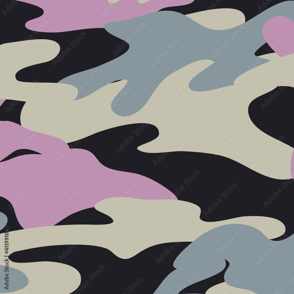 Fashionable camouflage pattern, vector illustration.Military print Vector wallpaper Fashionable camouflage pattern, vector illustration.Military print Vector wallpaper