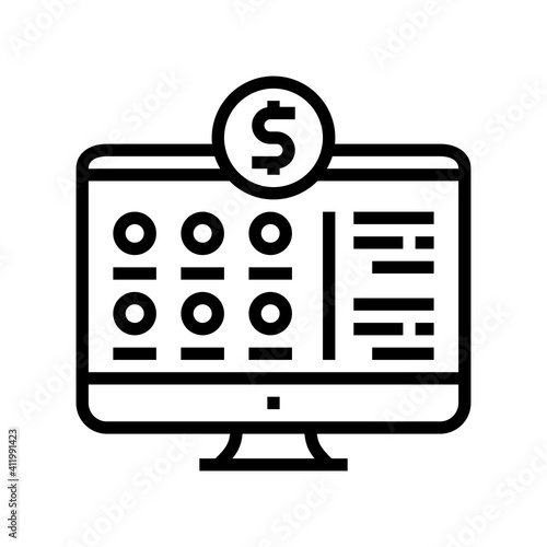 payment for internet services line icon vector. payment for internet services sign. isolated contour symbol black illustration