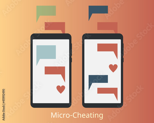 micro-cheating with others can lead to having affairs vector