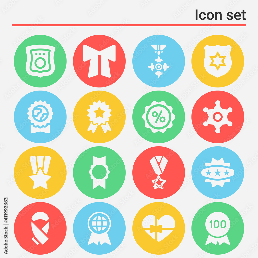 16 pack of silver star  filled web icons set