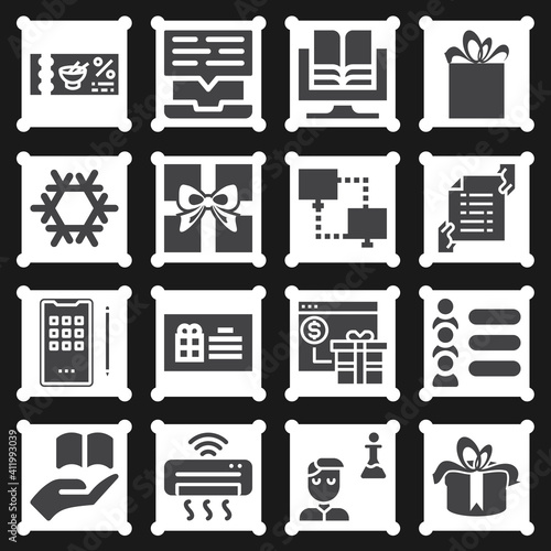 16 pack of acquisition filled web icons set