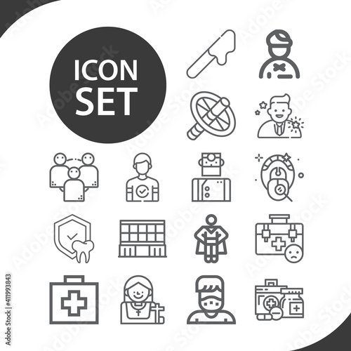 Simple set of staff related lineal icons.