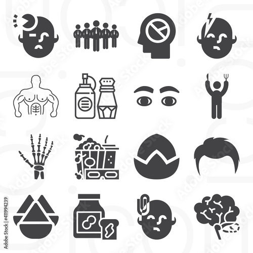 16 pack of imperfect  filled web icons set
