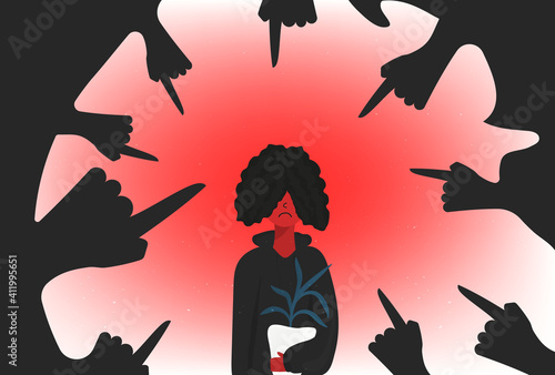 Teenage rage. Anger. The heat of passion. Cyber bullying on internet. Vector illustration.