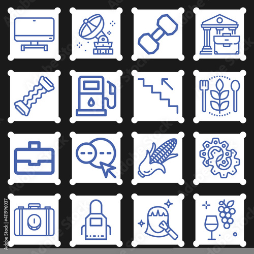 16 pack of industry  lineal web icons set