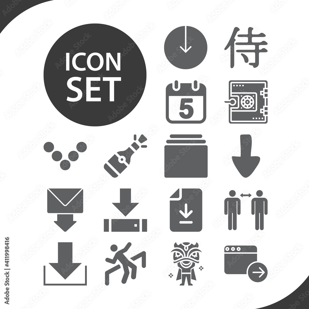 Simple set of leap related filled icons.